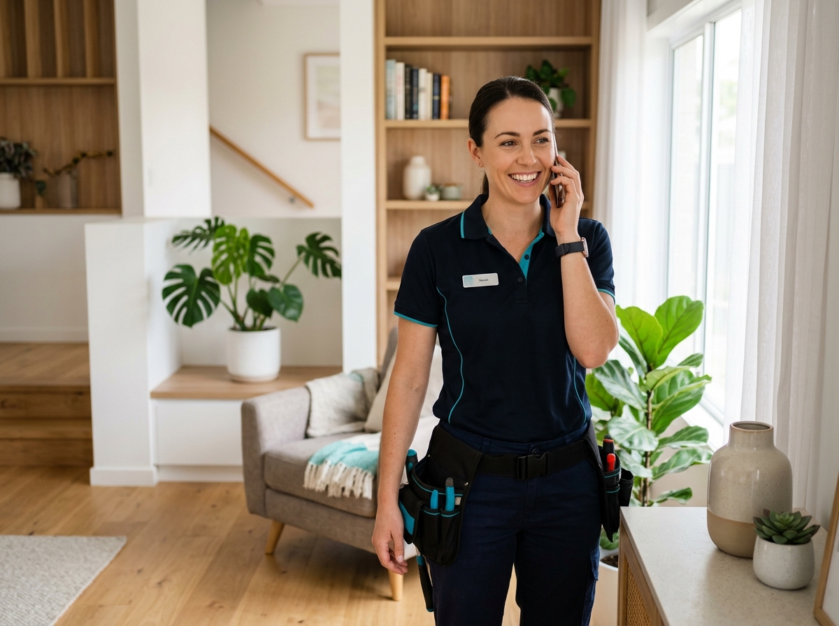 Home services technician on a call